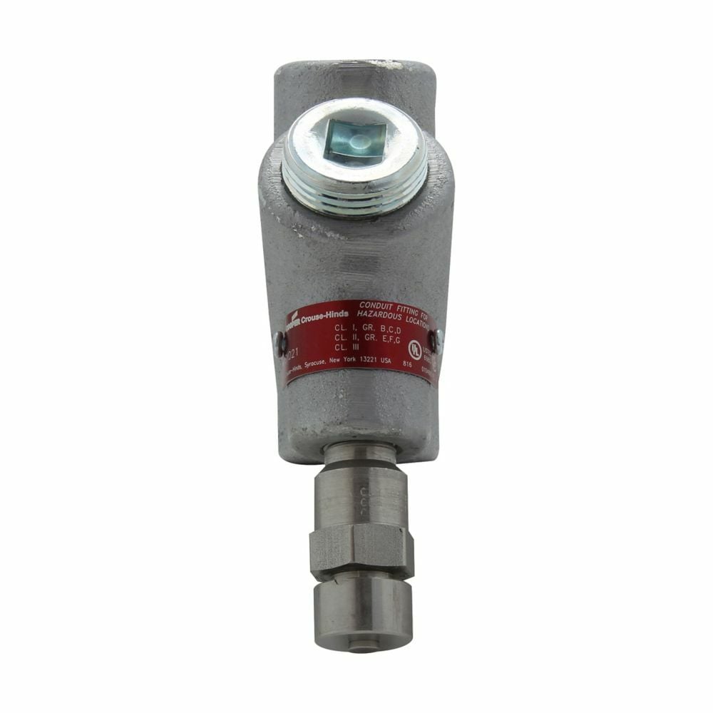 EYD31 Condulet Conduit Sealing Fitting With Drain, 1 in FNPT, For Use With Conduit System, Ductile Iron/Feraloy Iron Alloy, Aluminum Acrylic Painted/Electro-Galvanized