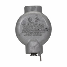 EZD211 Conduit Sealing Fitting With Drain Cover, 3/4 in, For Use With Conduit System, Ductile Iron/Feraloy Iron Alloy, Aluminum Acrylic Painted/Electro-Galvanized
