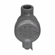 EZD311 Conduit Sealing Fitting With Drain Cover, 1 in Hub, For Use With Conduit System, Ductile Iron/Feraloy Iron Alloy, Electro-Galvanized/Aluminum Acrylic Painted