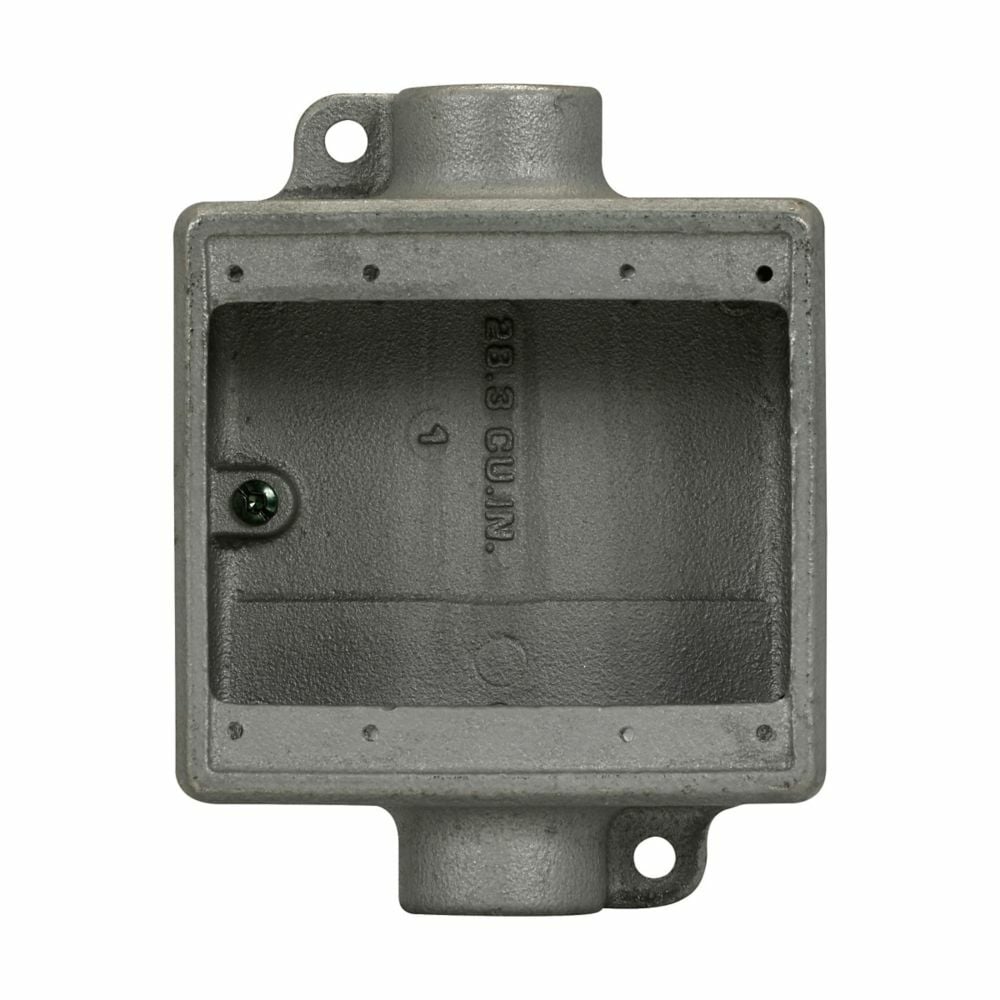 FDC222SA Condulet Deep Device Box, 3/4 in Trade, 2 Gangs, Copper-Free Aluminum, Natural