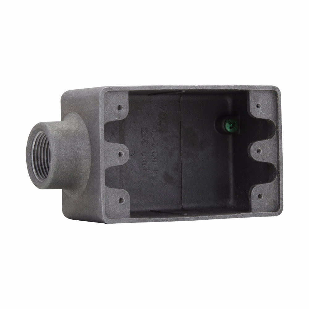 FS1SA Condulet Shallow Device Box With Mounting Lug And Ground Screw, 1/2 in Trade, 1 Gang, Sand Copper-Free Aluminum, Natural