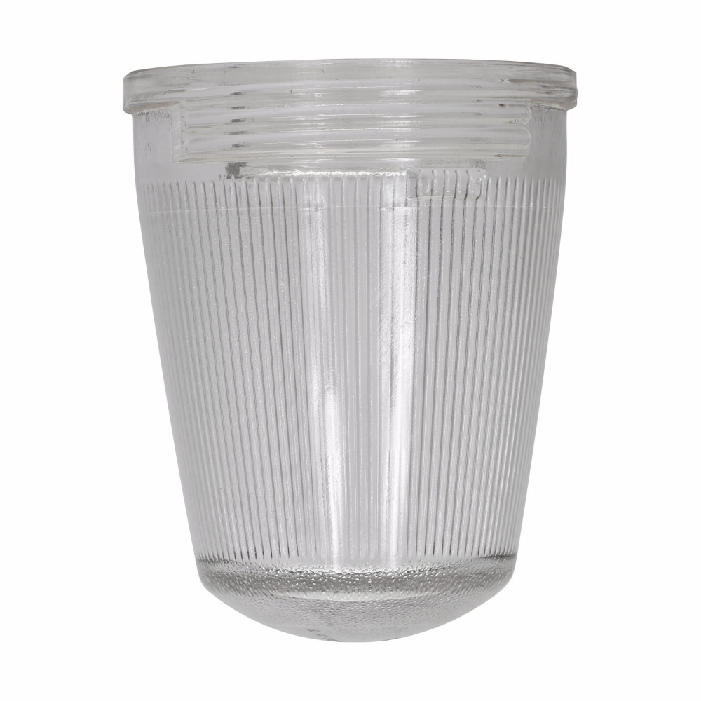 G58 Cylindrical Round Bottom Globe, Globe Accessory, For Use With Vaporgard 150 W A-21 Incandescent Lamp, Fluted Side, Stippled Bottom, Colored Non-Tempered Glass, Amber