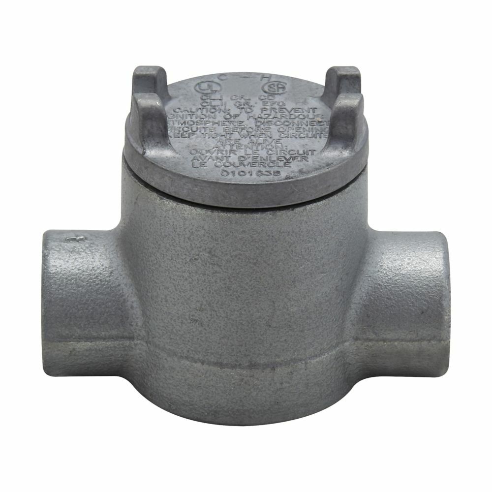 GUAC14 SA Type C Round Raintight Conduit Outlet Box With Cover, 1/2 in, 2 in Cover Opening, Natural