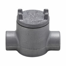 GUAC16SA Condulet Type E Shape C Conduit Outlet Box With Cover, 1/2 in, 3 in Cover Opening, 13.3 cu-in Capacity, Natural