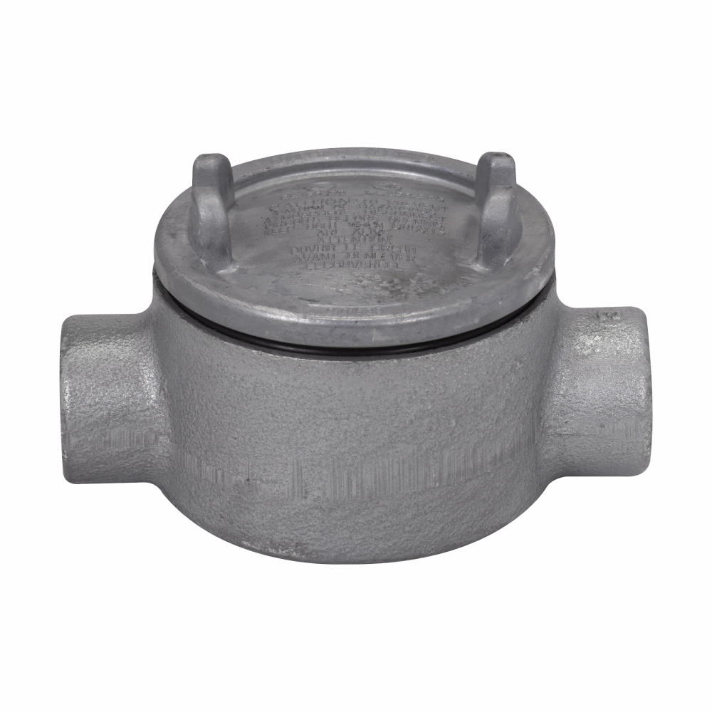 GUAC26SA Condulet Type E Shape C Conduit Outlet Box With Cover, 3/4 in, 3 in Cover Opening, 13.5 cu-in Capacity, Natural