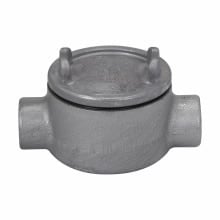 GUAC47 SA Type C Round Raintight Conduit Outlet Box With Cover, 1-1/4 in, 3-5/8 in Cover Opening, Natural