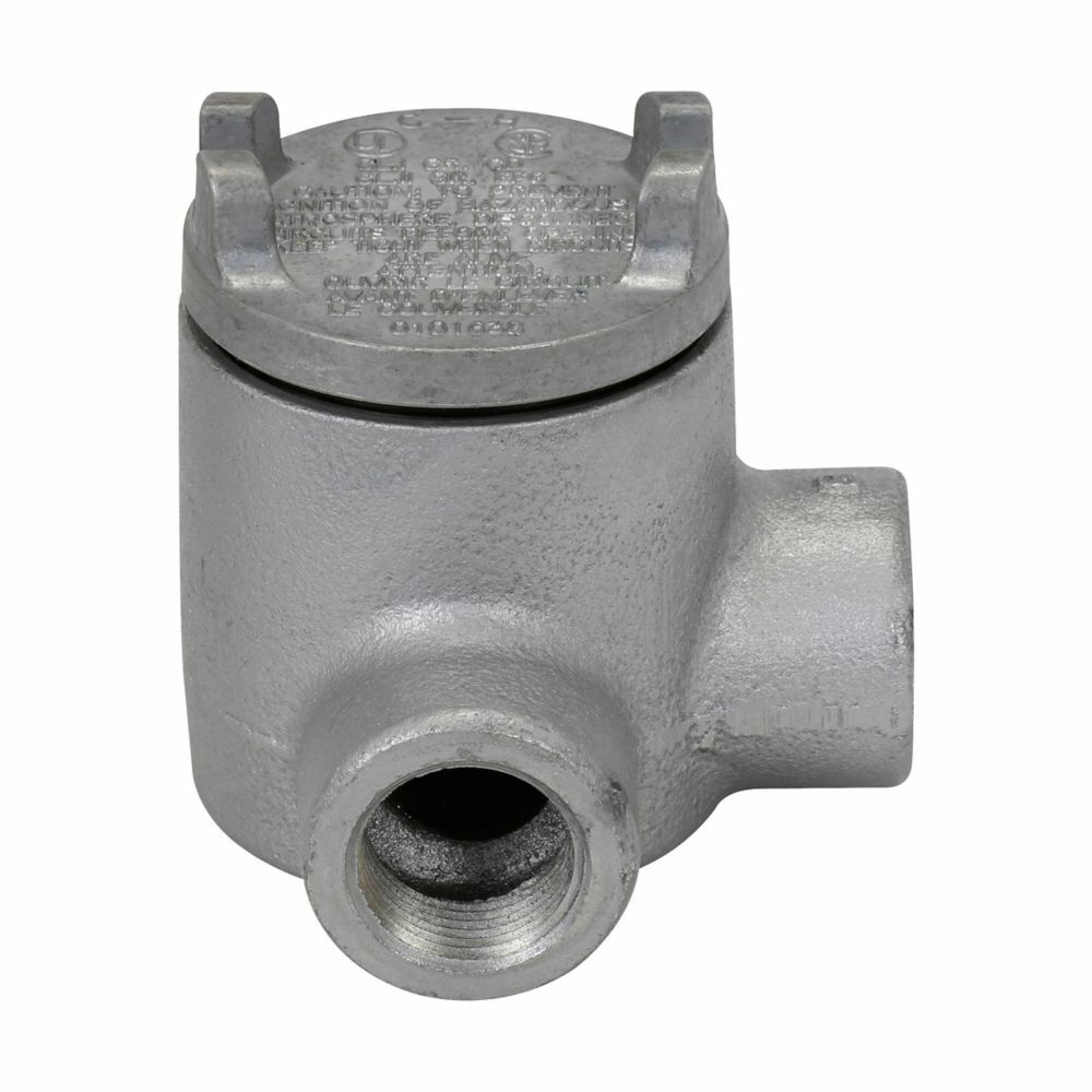 GUAL14SA Condulet Dust-Ignitionproof Explosionproof Raintight Conduit Outlet Box With Cover, 1/2 in, 2 in Cover Opening, Natural
