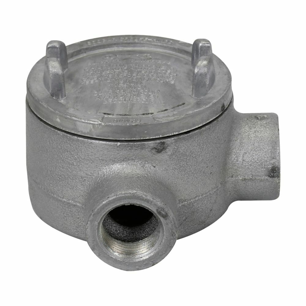 GUAL26SA Condulet Type L Conduit Outlet Box With Cover, 3/4 in, 3 in Cover Opening, 13.5 cu-in Capacity, Natural