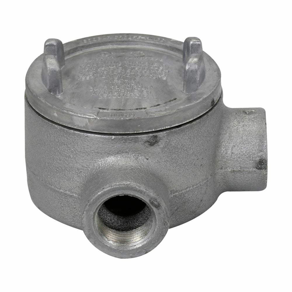 GUAL36SA Condulet Type L Conduit Outlet Box With Cover, 1 in, 3 in Cover Opening, 15.5 cu-in Capacity, Natural