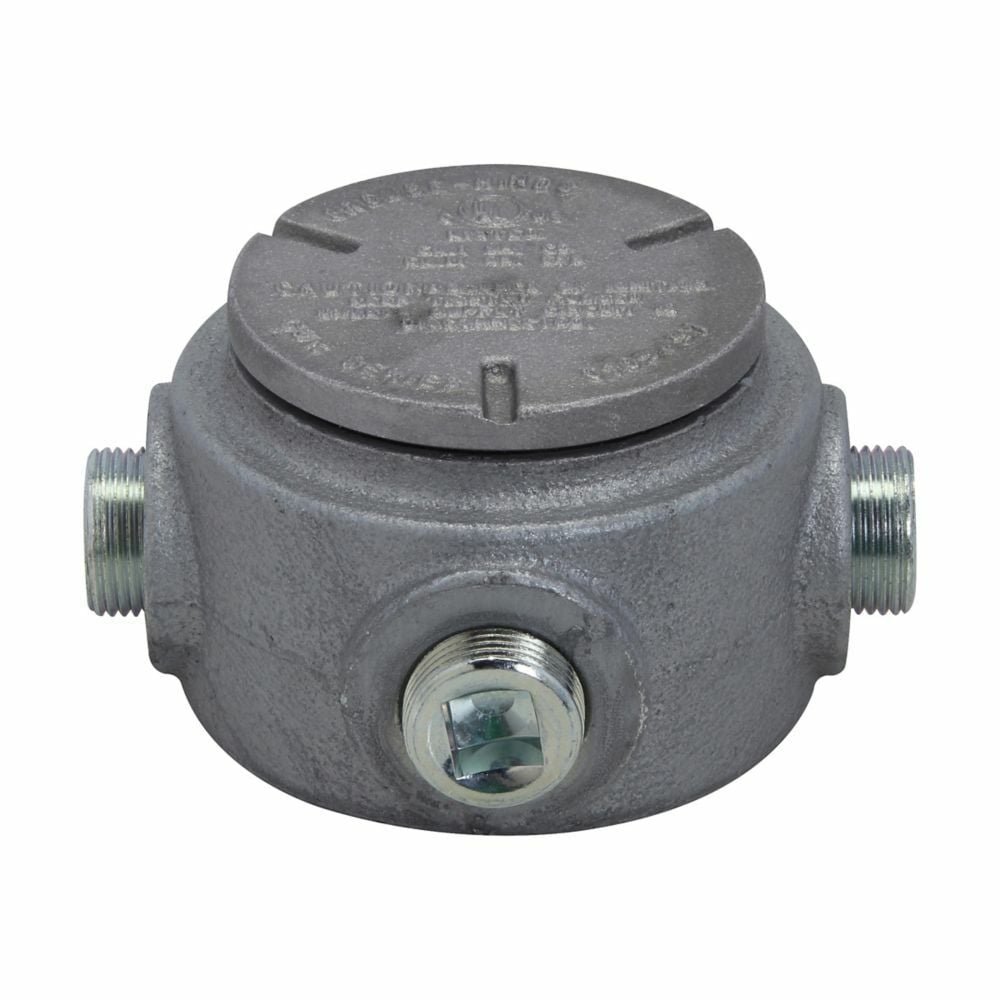 GUR2SA Condulet Type XA Round Raintight Conduit Outlet Box With Cover, 3/4 in, 3.12 in Cover Opening, 12.5 cu-in Capacity, Natural