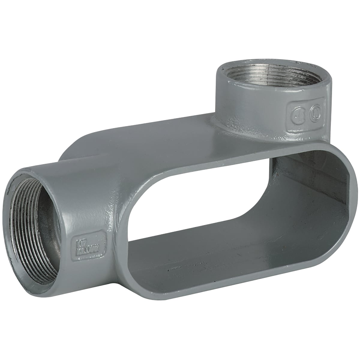 L27 Condulet Type L Conduit Outlet Body, 3/4 in Hub, 7 Form, Feraloy Iron Alloy, Aluminum Acrylic Painted/Electro-Galvanized