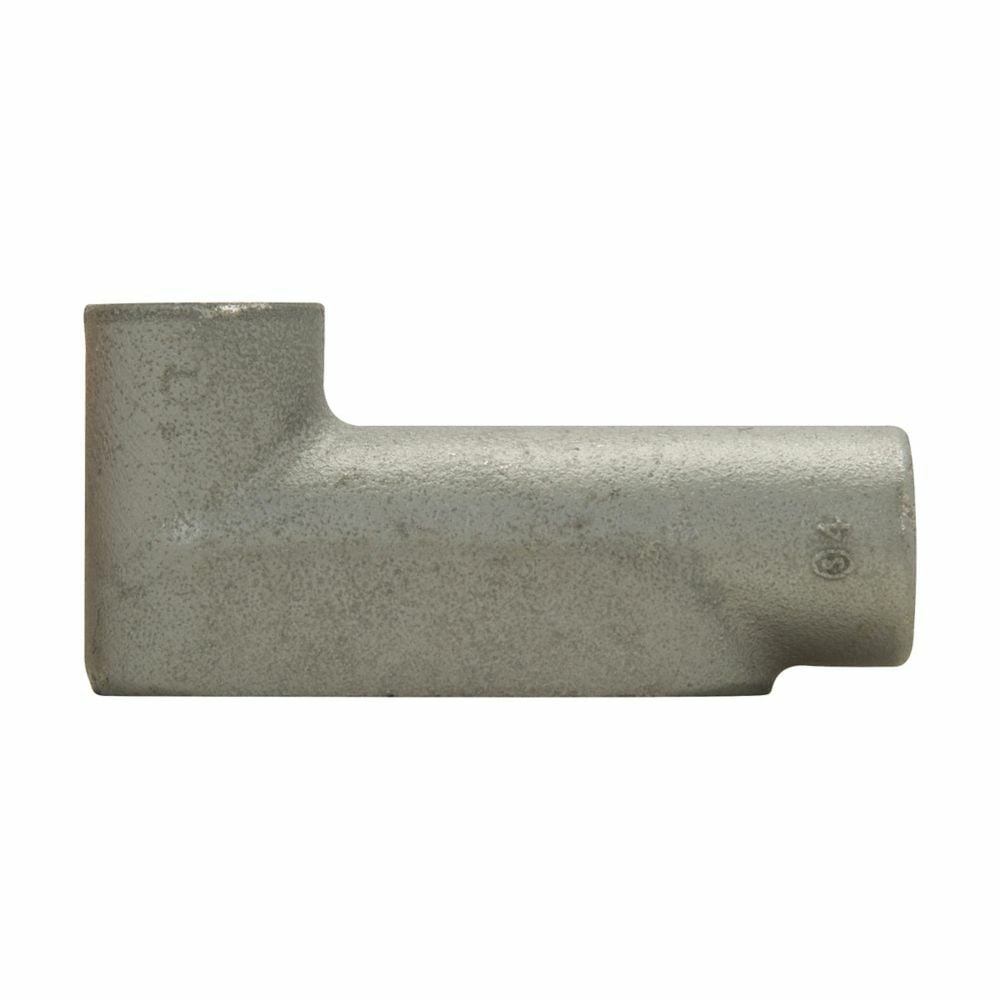 LB107 Condulet Type LB Conduit Outlet Body, 4 in Hub, 7 Form, Feraloy Iron Alloy, Aluminum Acrylic Painted/Electro-Galvanized