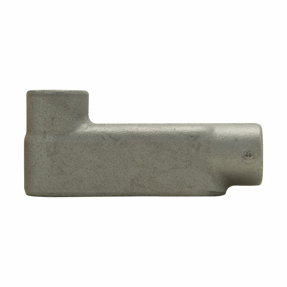 LB108 Condulet Type LB Conduit Outlet Body, 4 in Hub, 8 Form, Feraloy Iron Alloy, Aluminum Acrylic Painted/Electro-Galvanized