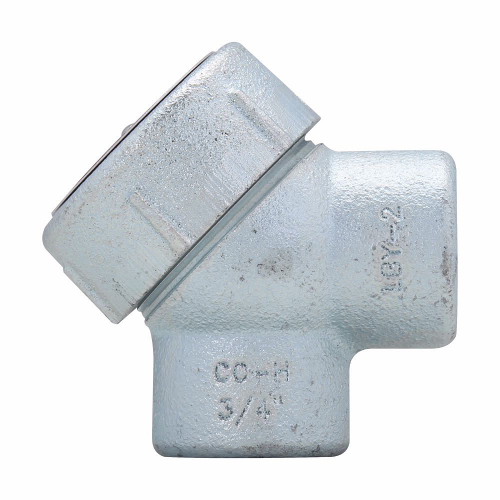 LBY55SA Condulet Type LBY 90 deg Service Entrance Elbow, 1-1/2 in Hub, Copper-Free Aluminum, Epoxy Powder Coated