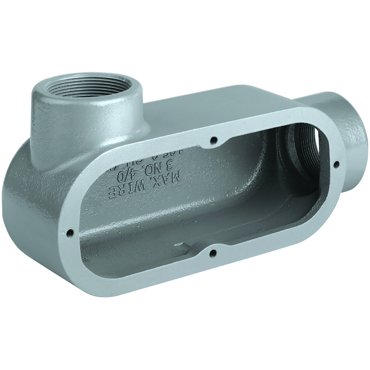 LL78 Condulet Type LL Conduit Body, 2-1/2 in Hub, 8 Form, Feraloy Iron Alloy, Aluminum Acrylic Painted/Electro-Galvanized