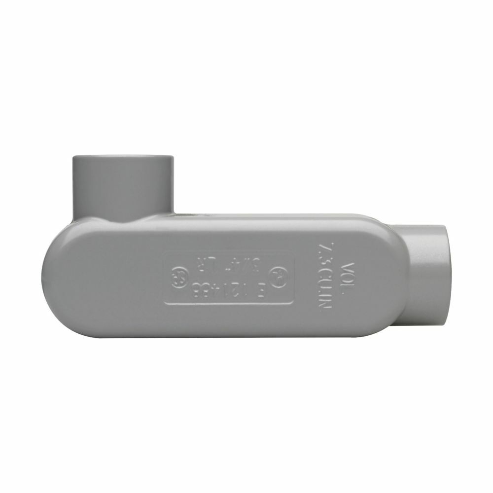 LR25MT Condulet Type LR Conduit Outlet Body, 3/4 in Hub, 5 Form, 7.3 cu-in Capacity, Die Cast Copper-Free Aluminum, Epoxy Powder Coated