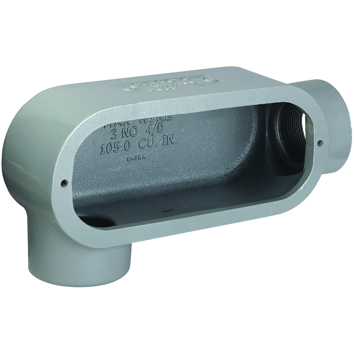 LR448 Condulet Type LR Conduit Outlet Body, 1/2 in Hub, 5 Form, Malleable Iron, Hot Dipped Galvanized