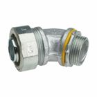 Eaton Crouse-Hinds series Liquidator liquidtight connector, FMC, 45 angle, Non-insulated, Malleable iron, 4"