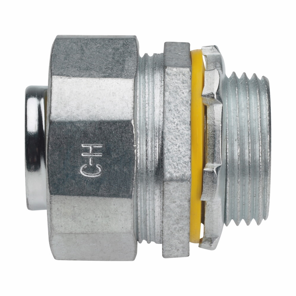 LTB300 Liquidator Insulated Liquid Tight Straight Threaded Conduit Connector, 3 in Trade, Malleable Iron, Electro-Plated Zinc