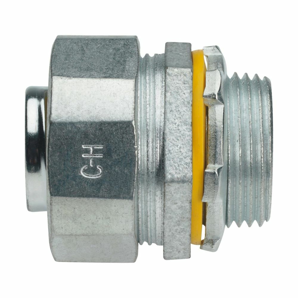 LTB400 Liquidator Insulated Liquid Tight Straight Threaded Conduit Connector, 4 in Trade, Malleable Iron, Electro-Plated Zinc