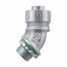 LTBK7545 LTK Insulated Low-Profile Liquidtight Conduit Connector, 3/4 in Trade, 45 deg, Malleable Iron, Electro-Plated Zinc