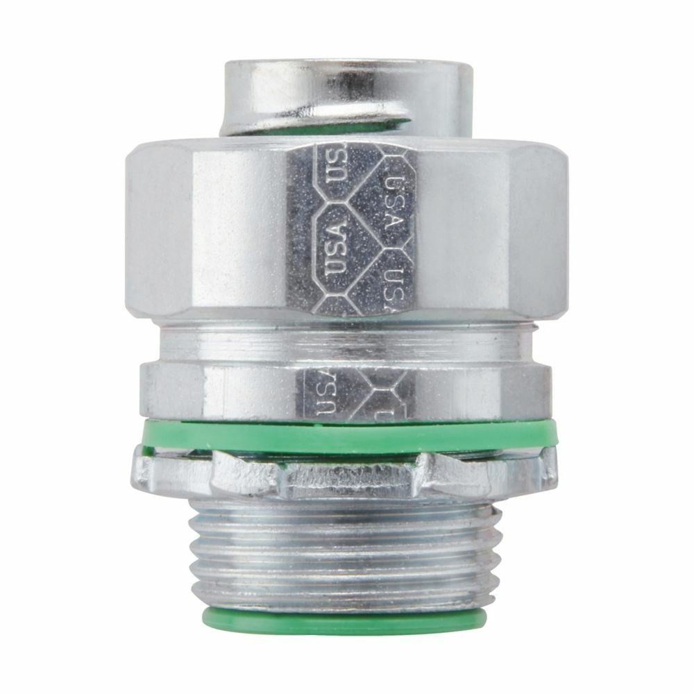 LTK38 Low Profile Liquid Tight Non-Insulated Straight Threaded Conduit Connector, 3/8 in Trade, Steel, Electro-Plated Zinc