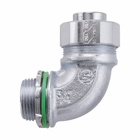 Eaton Crouse-Hinds series LTK liquidtight connector, FMC, 90? angle, Non-insulated, Malleable iron, Low profile, 3/4"