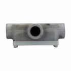 Eaton Crouse-Hinds series Condulet OE conduit outlet body with cover, Feraloy iron alloy, T shape, 1/2"