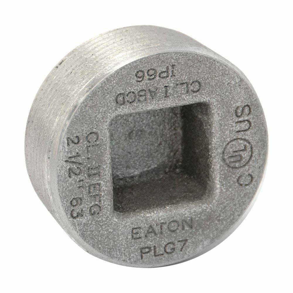 PLG3 Recessed Head Conduit Plug, 1 in, For Use With Threaded IMC/Rigid Conduit Hub, Steel, Chromate Treated Electro-Galvanized