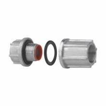 STTB 7 Threaded Through Bulkhead Fitting, 2-1/2 in, For Use With Rigid/IMC Conduit, Zinc, Natural