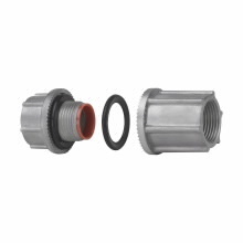 STTBA 3 2-Piece Threaded Through Bulkhead Fitting, 1 in, For Use With Rigid/IMC Conduit, Aluminum, Natural