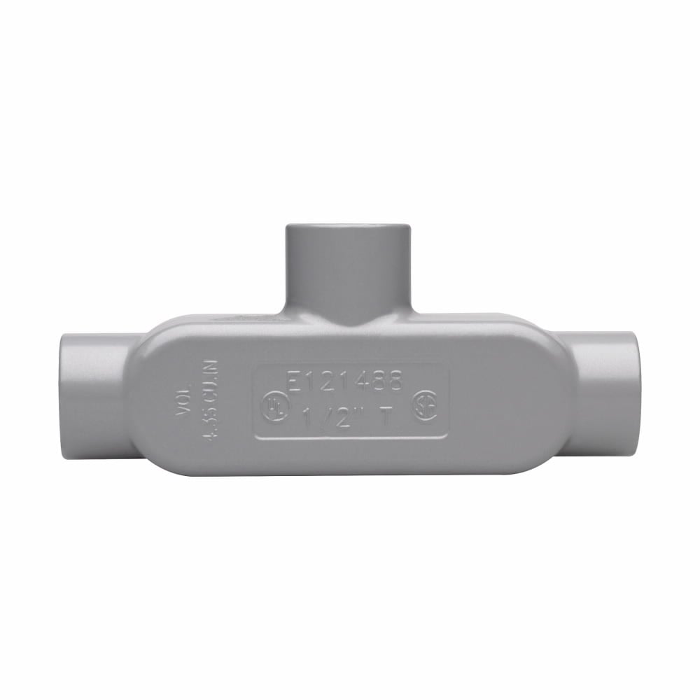 T25 Condulet Type T Conduit Outlet Body, 3/4 in Hub, 5 Form, 7.3 cu-in Capacity, Die Cast Copper-Free Aluminum, Epoxy Powder Coated