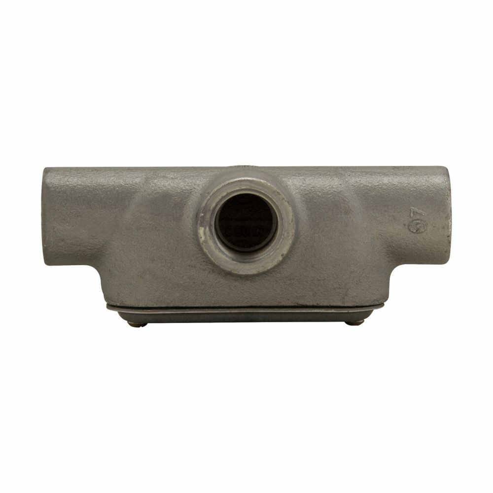 T57CG Condulet SnapPack Type T Conduit Outlet Body, 1-1/2 in Hub, 7 Form, Feraloy Iron Alloy, Aluminum Acrylic Painted/Electro-Galvanized