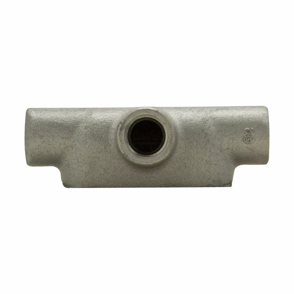 T87 Condulet Type T Conduit Outlet Body, 3 in Hub, 7 Form, Feraloy Iron Alloy, Aluminum Acrylic Painted/Electro-Galvanized