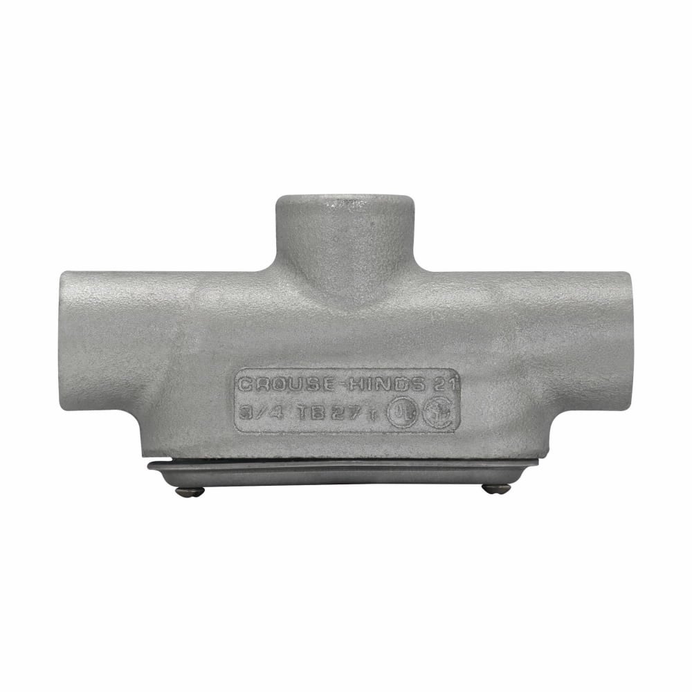 TB27CG Condulet SnapPack Type TB Conduit Outlet Body With Cover and Gasket, 3/4 in Hub, 7 Form, Feraloy Iron Alloy, Aluminum Acrylic Painted/Electro-Galvanized