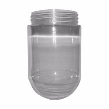 TP7470 Prismatic Lighting Fixture Globe, Cylindrical Flat Bottom Shape, 75 W Lamp, For Use With Vaporproof Lighting Fixture, Lexan