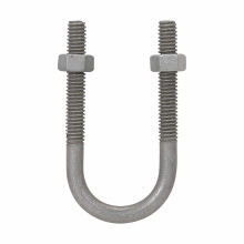 UBM200HD Heavy Duty U-Bolt with Hex Nut, 2 in Trade, 3/8-16 Thread, Iron