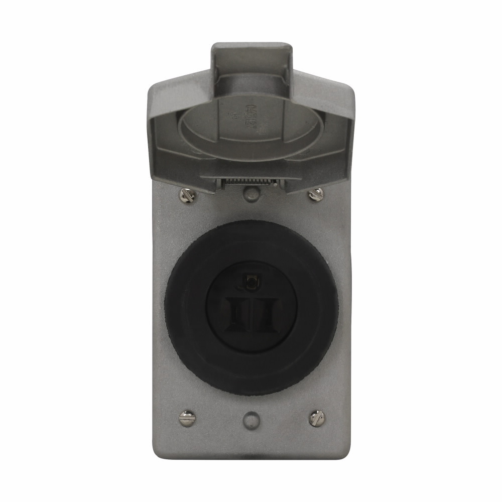 WLRS 6 20 Vertical Cover With 2-Pole 3-Wire 20 A Receptacle Assembly, Copper-Free Aluminum