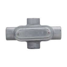 X17CG Condulet SnapPack Type X Conduit Outlet Body, 1/2 in Hub, 7 Form, Feraloy Iron Alloy, Aluminum Acrylic Painted/Electro-Galvanized