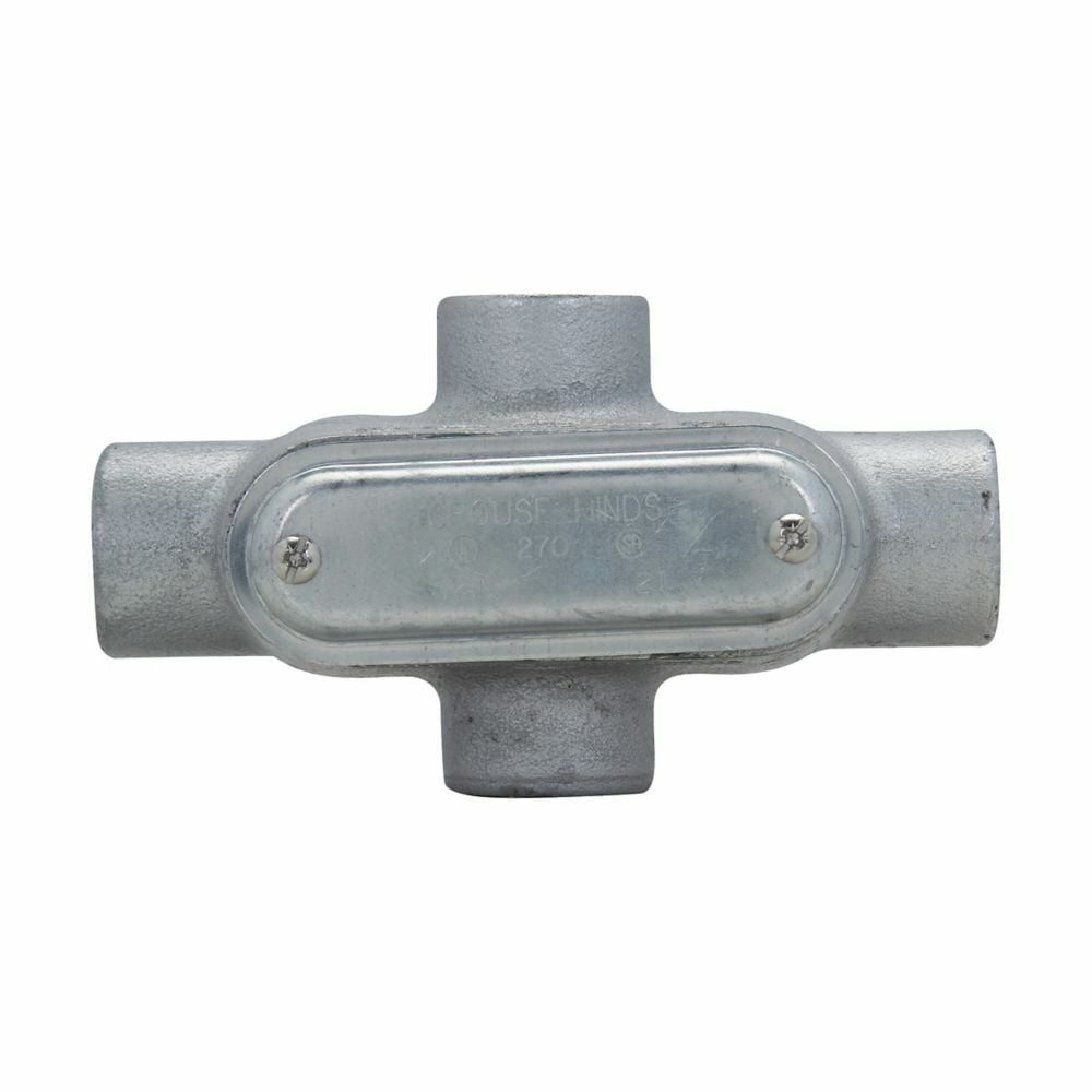 X27CG Condulet SnapPack Type X Conduit Outlet Body With Cover and Neoprene Gasket, 3/4 in Hub, 7 Form, Feraloy Iron Alloy, Aluminum Acrylic Painted/Electro-Galvanized