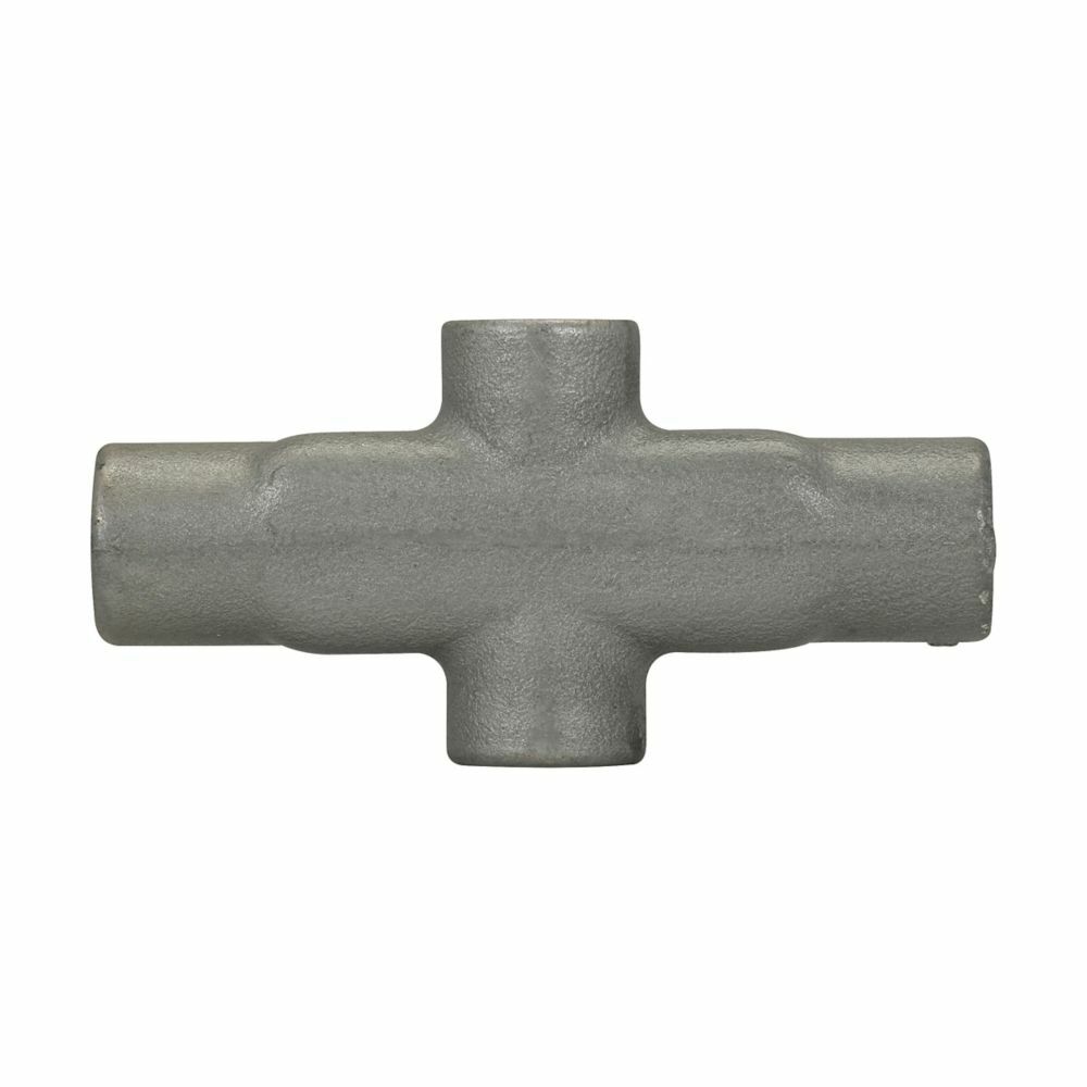X28 Condulet Type X Conduit Outlet Body, 3/4 in Hub, 8 Form, Feraloy Iron Alloy, Aluminum Acrylic Painted/Electro-Galvanized