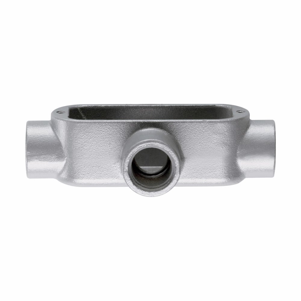 X50M Condulet Type X Conduit Outlet Body, 1/2 in Hub, 5 Form, 6 cu-in Capacity, Malleable Iron, Aluminum Acrylic Painted/Electro-Galvanized