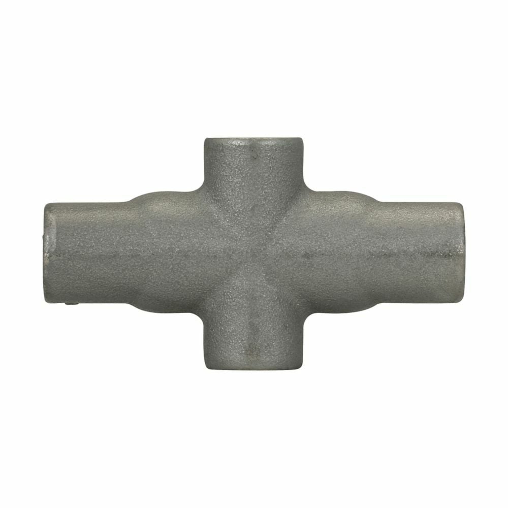 X67 Condulet Type X Conduit Outlet Body, 2 in Hub, 7 Form, Feraloy Iron Alloy, Aluminum Acrylic Painted/Electro-Galvanized