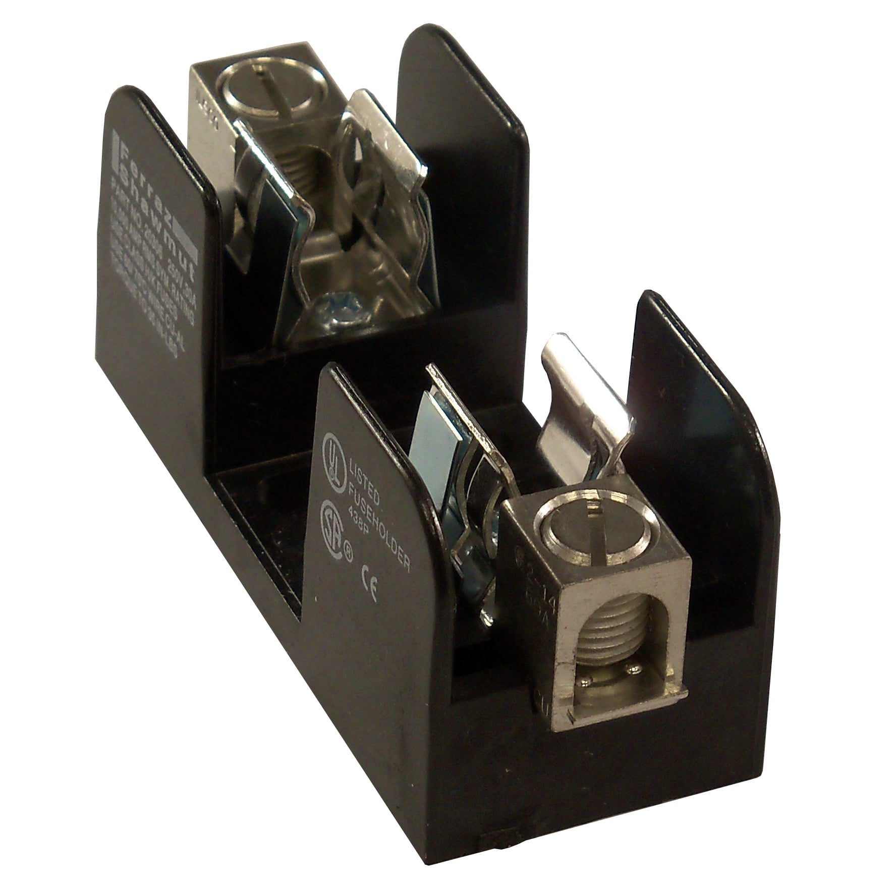 20306 Open Style Fuse Block, 250 V AC/DC, 30 A, Class H, 14 to 2 AWG Wire, 1 Pole