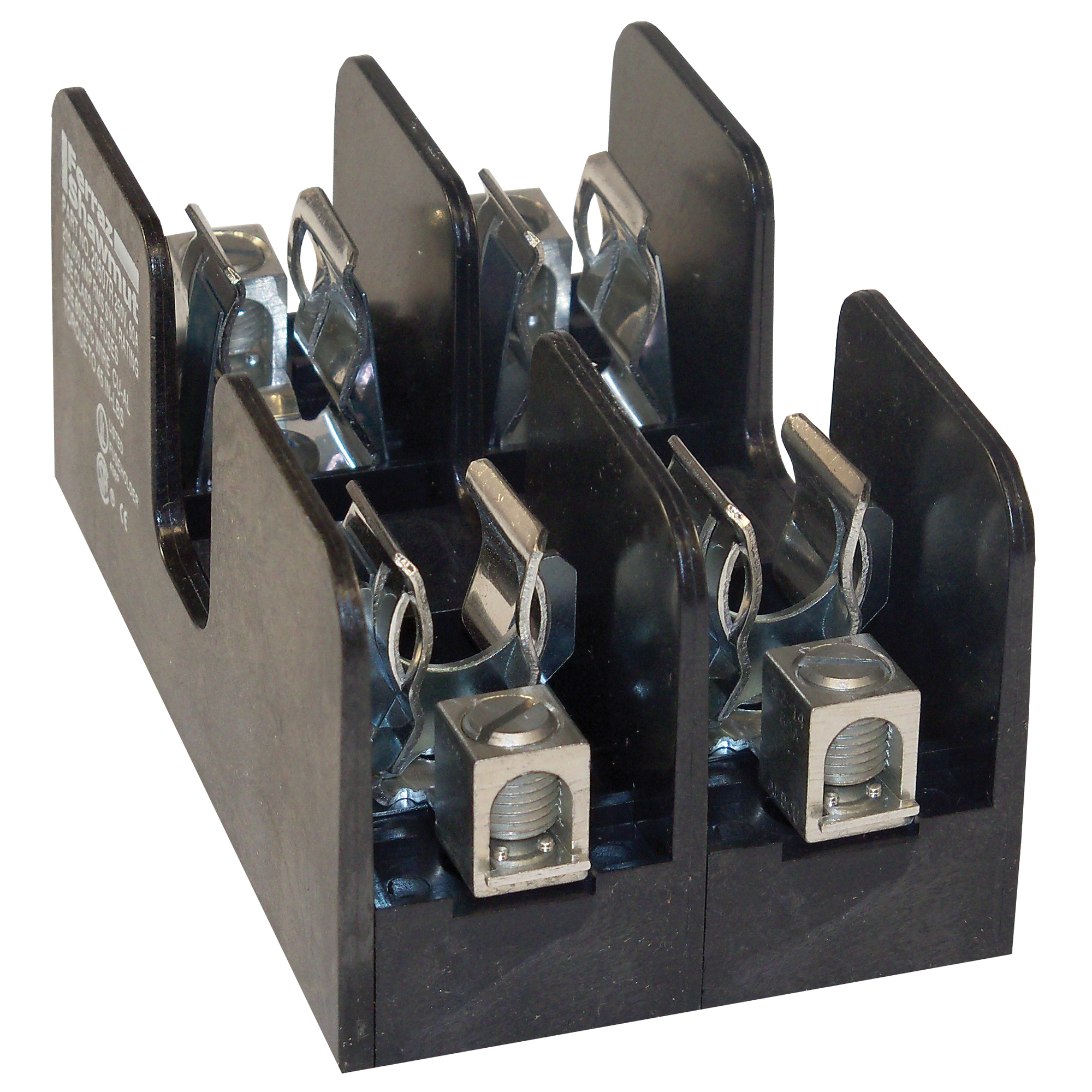 20607R Open Style Fuse Block, 250 V AC, 60 A, Class R, 14 to 2 AWG Wire, 2 Poles