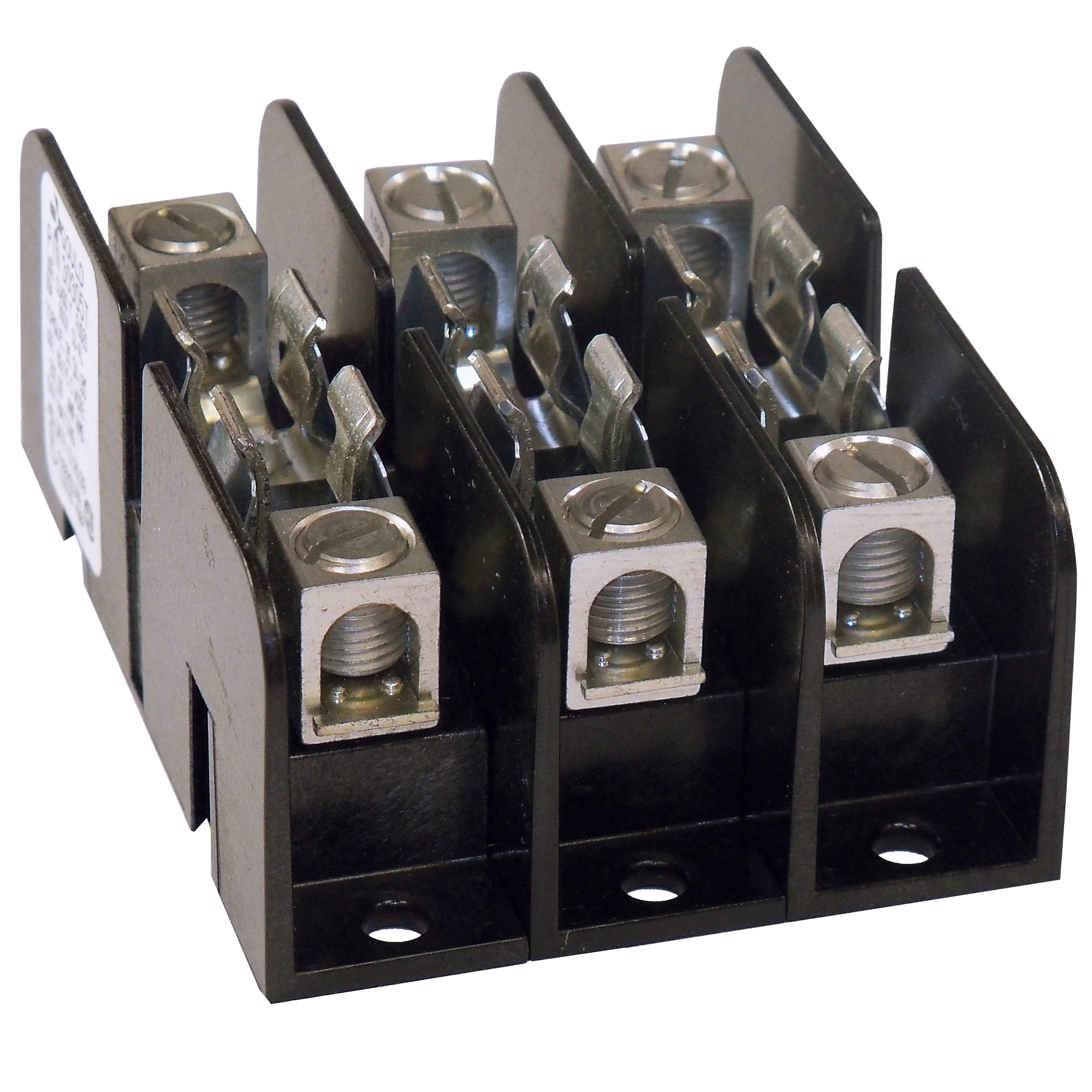 30308T Open Style Fuse Block, 300 V AC/DC, 30 A, Class T, 14 to 2 AWG Wire, 3 Poles