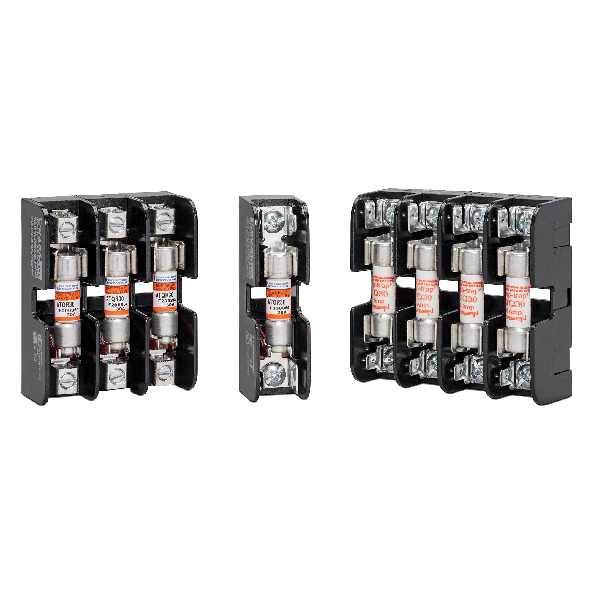 30352 Open Style Fuse Block, 600 V AC/DC, 30 A, 14 to 6 AWG Wire, 2 Poles