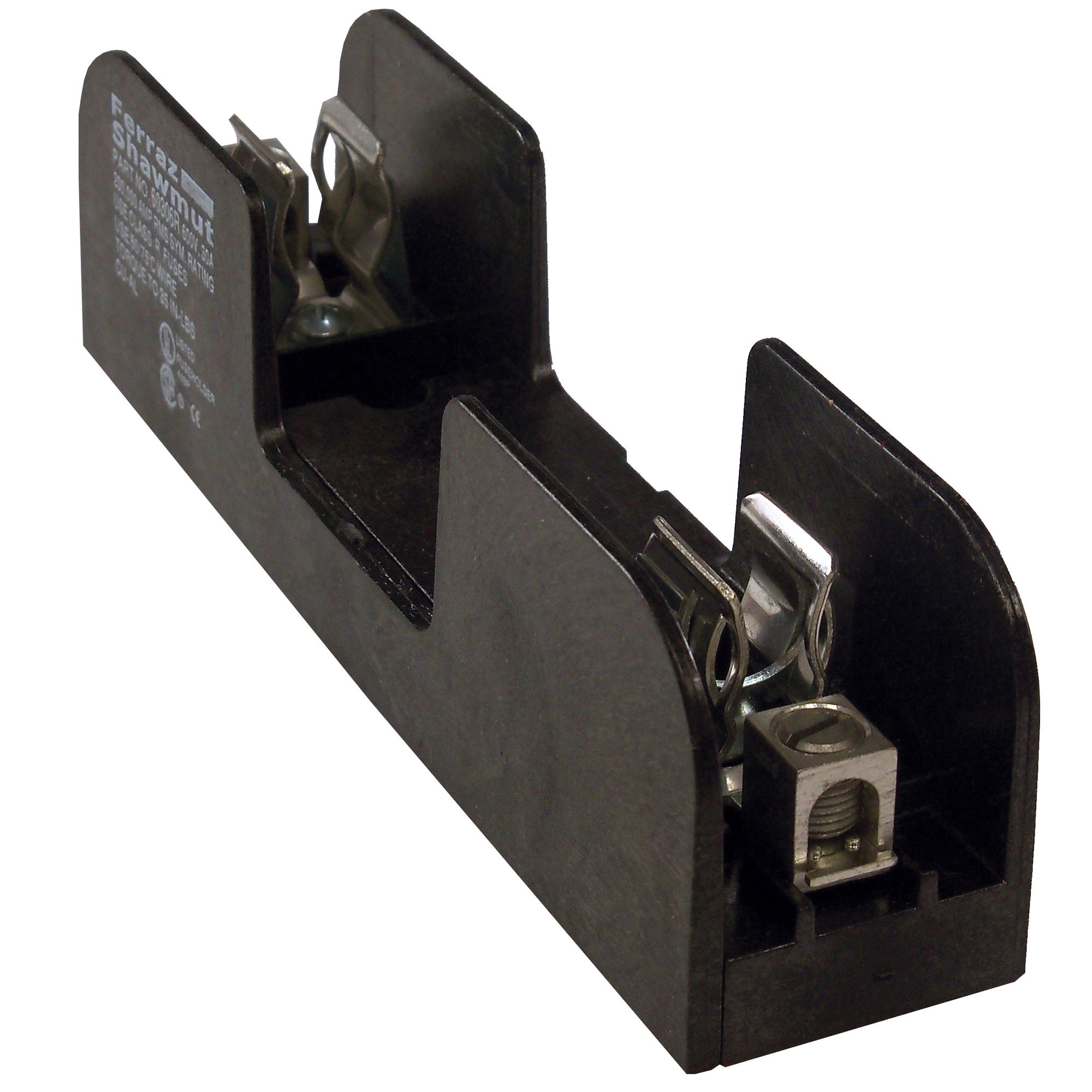 60306R Open Style Fuse Block, 600 V AC/DC, 30 A, Class R, 14 to 2 AWG Wire, 1 Pole