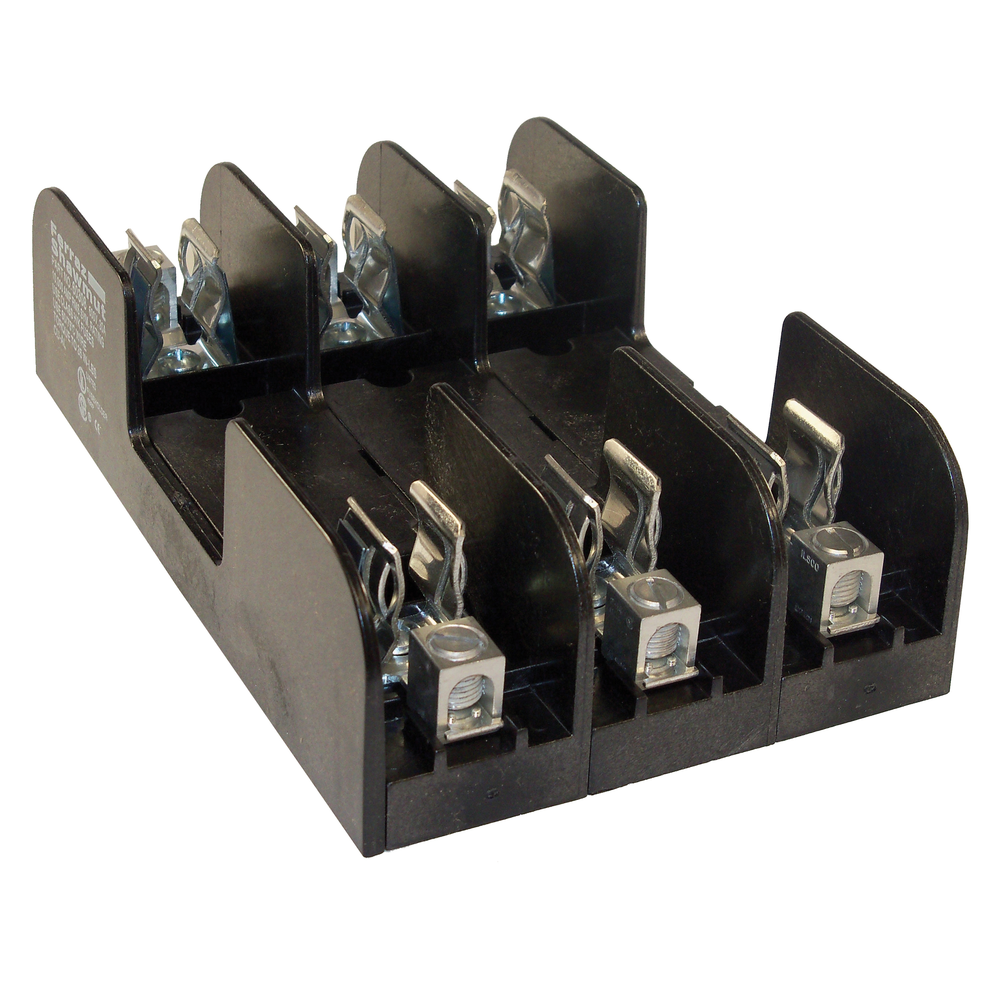 60308 Open Style Fuse Block, 600 V AC/DC, 30 A, Class: H/K, 14 to 2 AWG Wire, 3 Poles