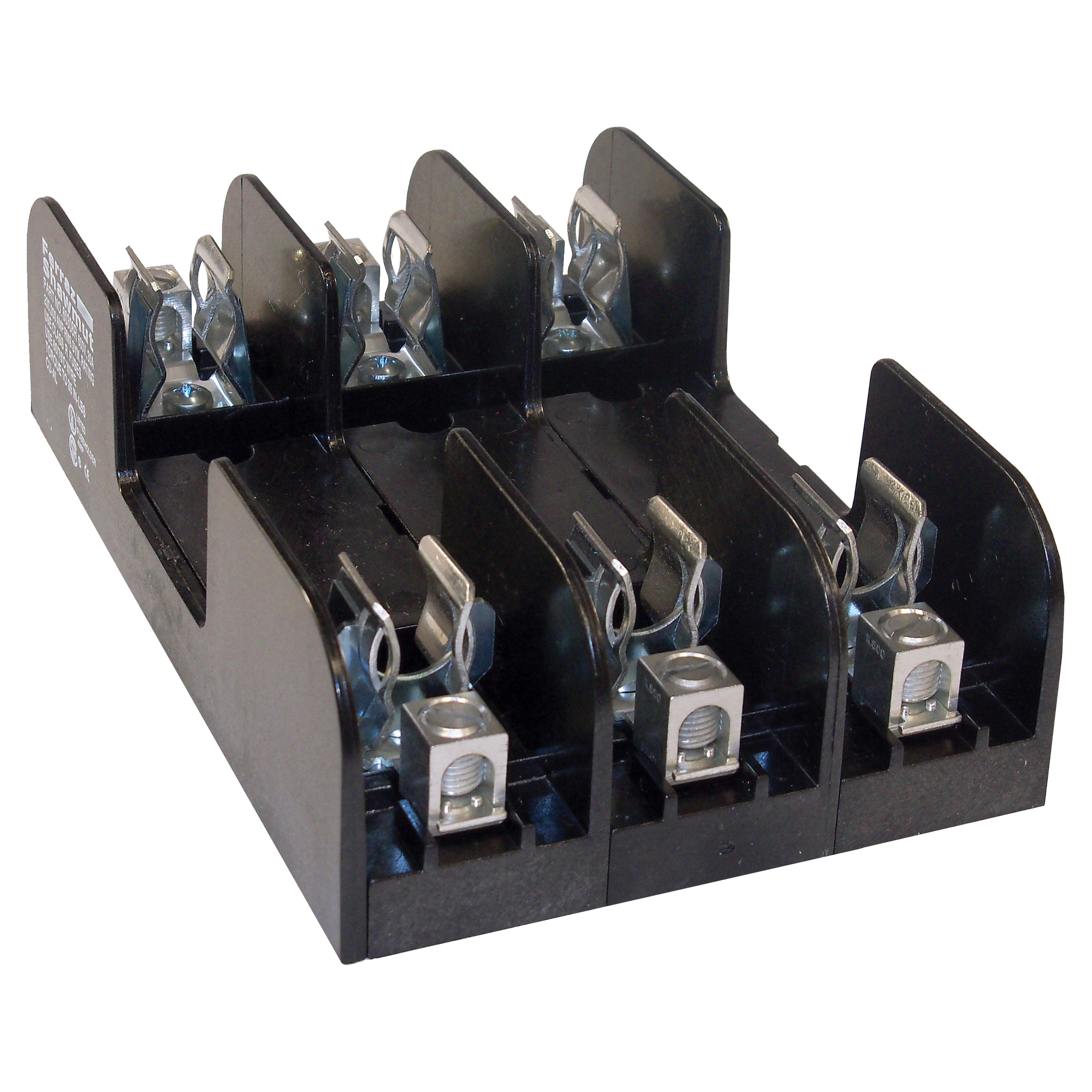 60308R Open Style Fuse Block, 600 V AC/DC, 30 A, Class R, 14 to 2 AWG Wire, 3 Poles